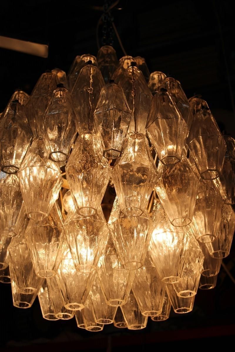 5039.0 Round Murano Glass Venini Chandelier Poliedro 1950s Trasparent Italian Design photo