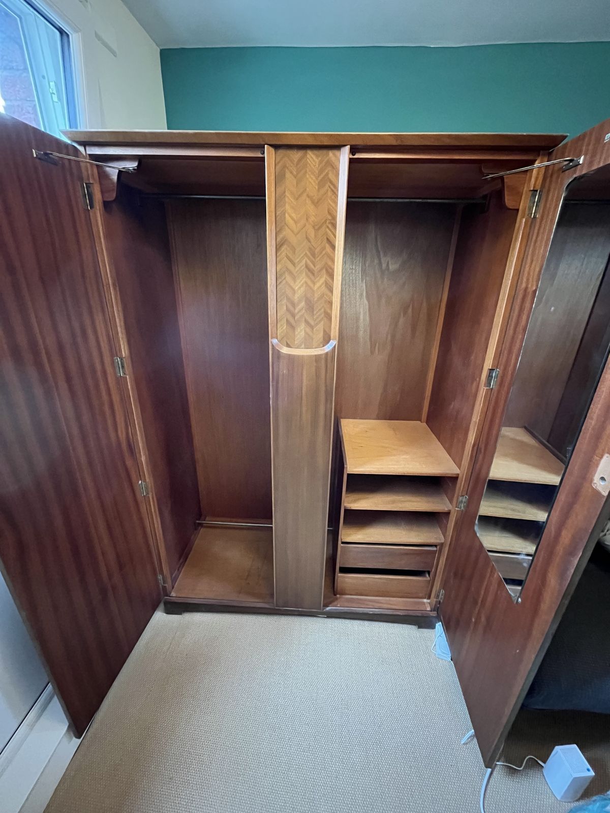 photo furniture Uniflex Unit Bedroom Furniture: Set Of Two Mid Century Hardwood Wardrobes