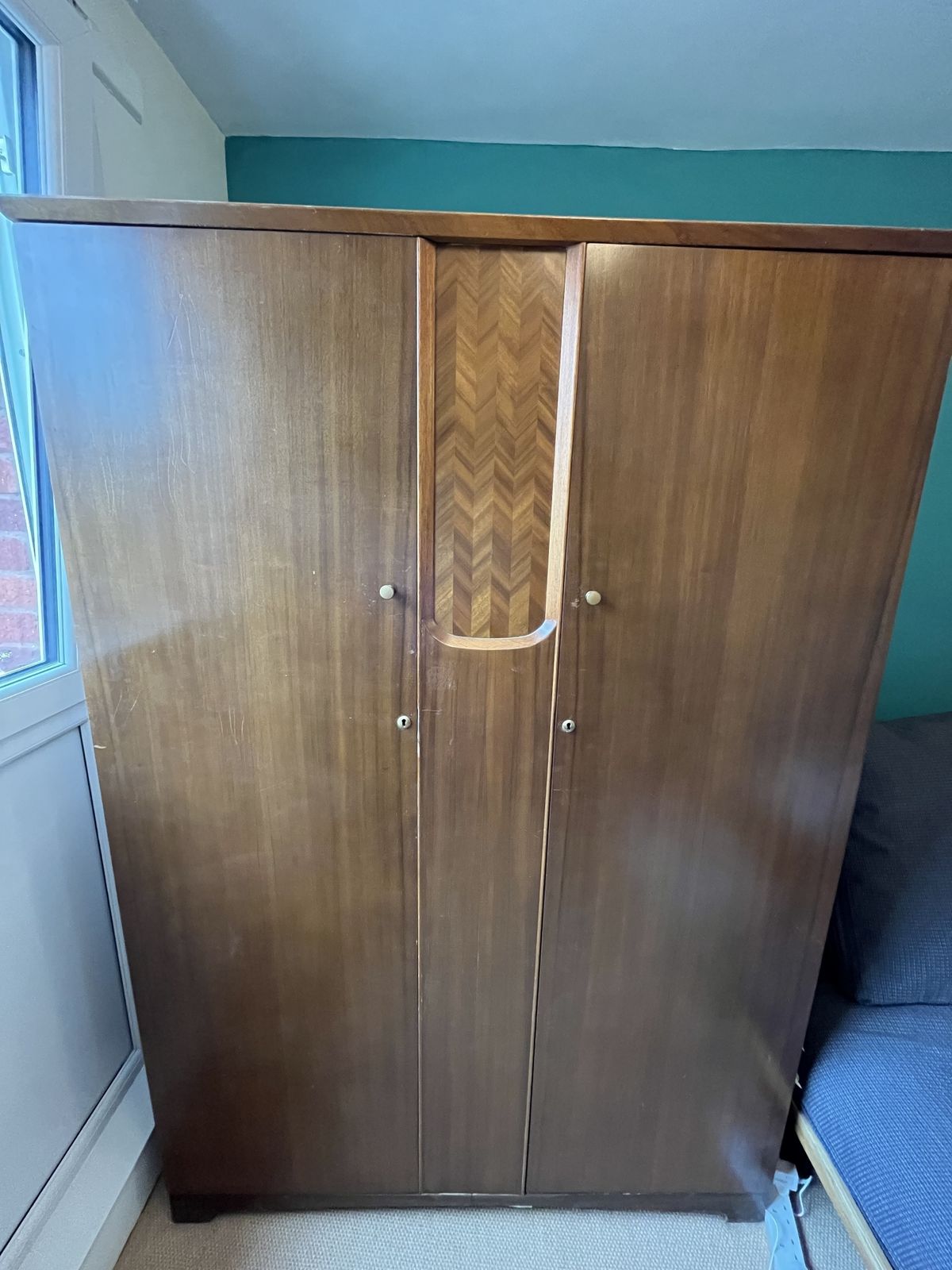 photo buy Uniflex Unit Bedroom Furniture: Set Of Two Mid Century Hardwood Wardrobes