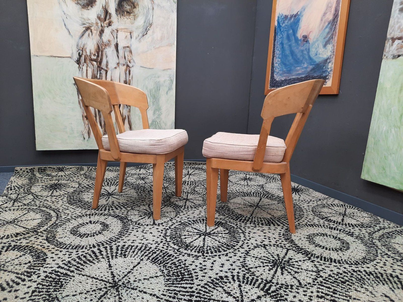Anthroposophical K 1250 Chairs Made Of Birch Wood By Felix Kayser For Schiller Möbel, 1930s, Set Of 2 photo for sale