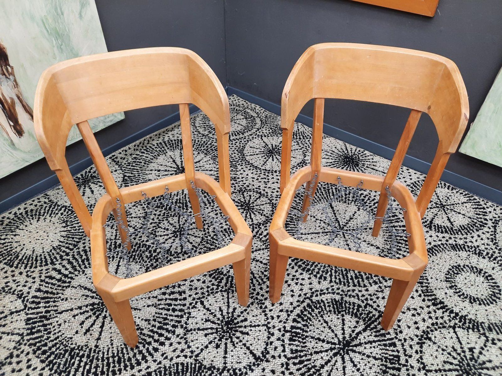 Furniture Anthroposophical K 1250 Chairs Made Of Birch Wood By Felix Kayser For Schiller Möbel, 1930s, Set Of 2 photo