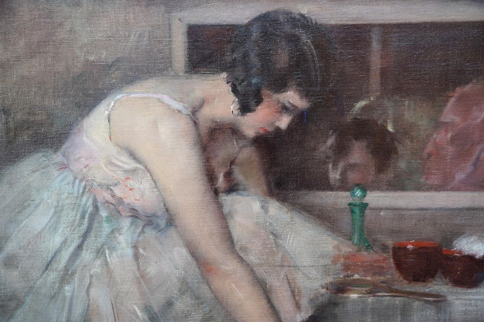 Henri Moreau Ballerinas Putting On Their Shoes   French Impressionist Art Oil Painting Ballet Circa 1920 photo vinterior