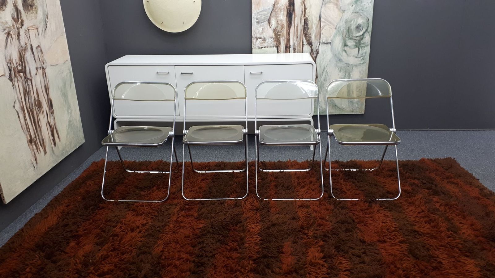 Space Age Plia Folding Chairs By Giancarlo Piretti For Castelli, 1960s, Set Of 4 photo furniture