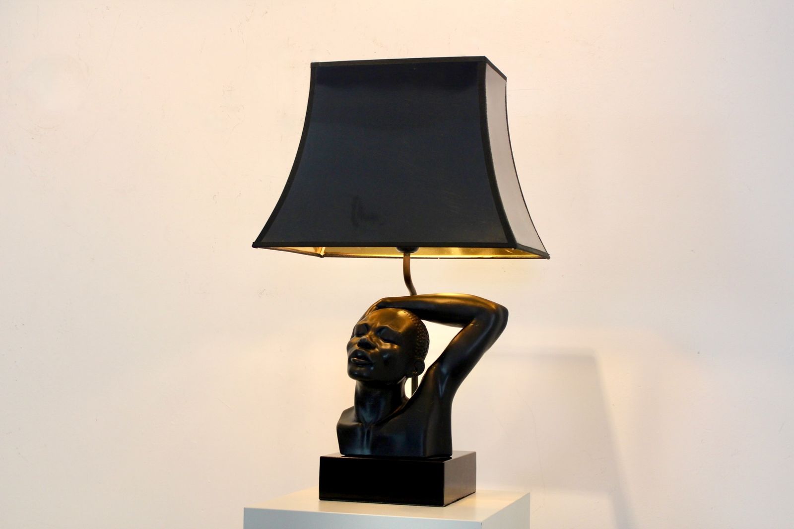 1586.0 Sculptural Art Deco–Style Table Lamp By Deknudt, Belgium photo