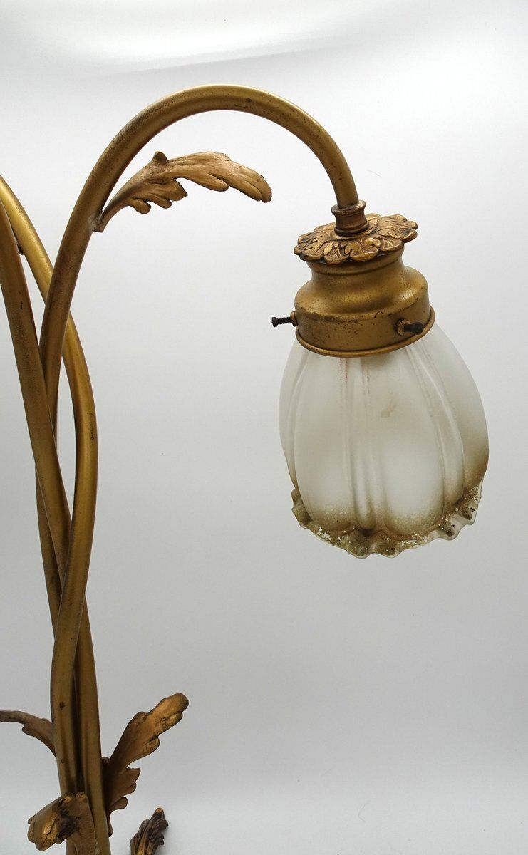 Vintage Art Nouveau Style Table Lamp In Brass photo vinterior