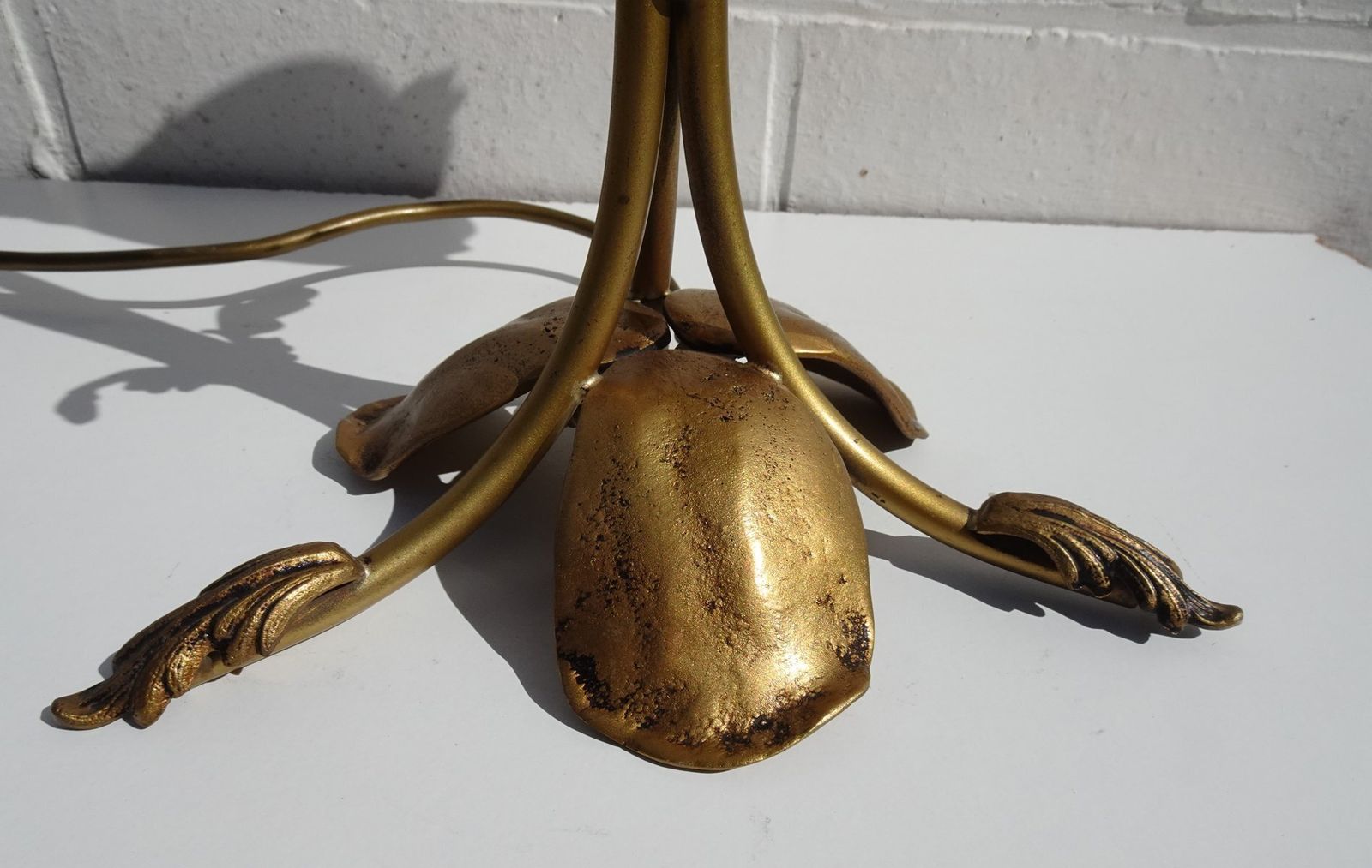 Vintage Art Nouveau Style Table Lamp In Brass photo vintage