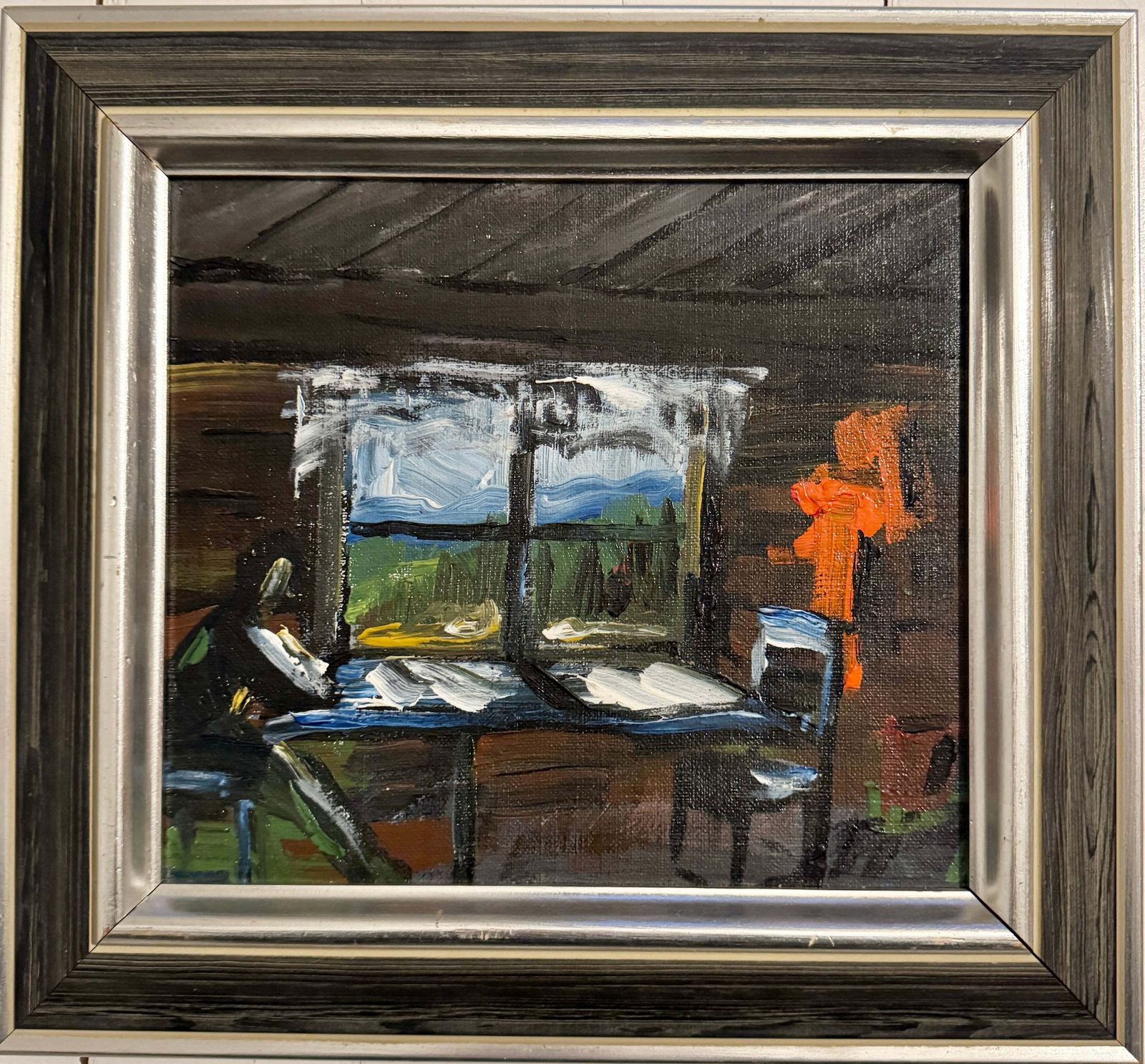 When The Room Breathes. Vintage Swedish Oil Painting.