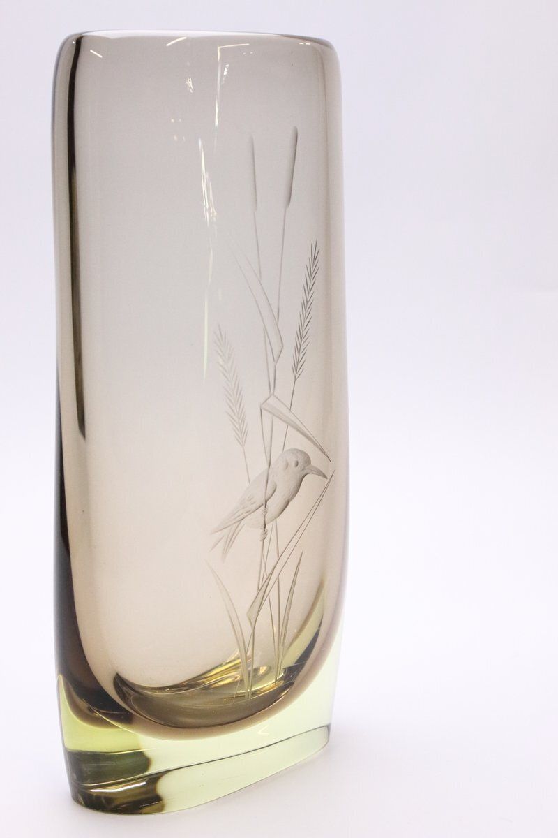 Engraved Glass Vase By Miloslav Klinger For Zbs Sklo Union, Czech, 1960s photo furniture