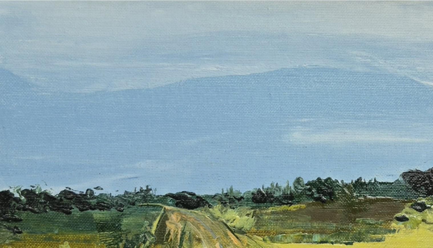 Monika Rossa Horizontal Landscape   Contemporary Oil Painting, Polish Artist 2025 photo for sale