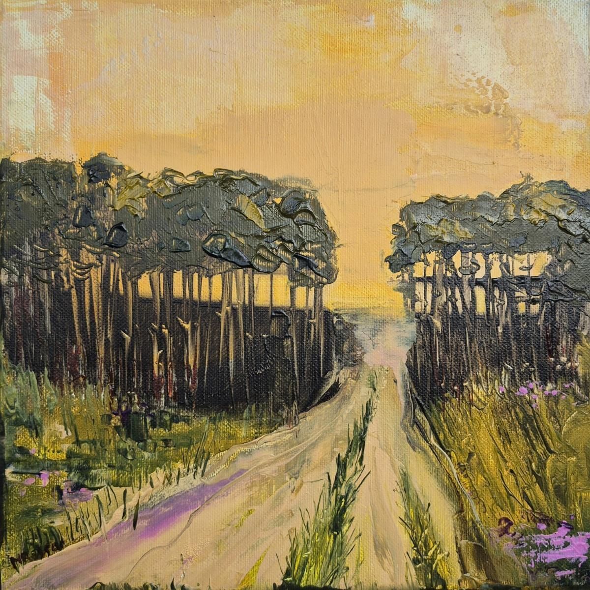 Monika Rossa Road   Contemporary Oil Painting, Landscape, Colorful, Polish Artist 2025