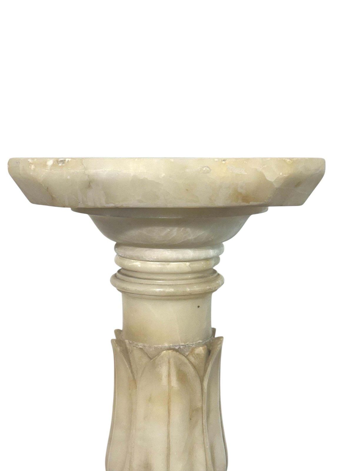 Home Decor Antique Alabaster Column Pedestal With Carved Motifs photo