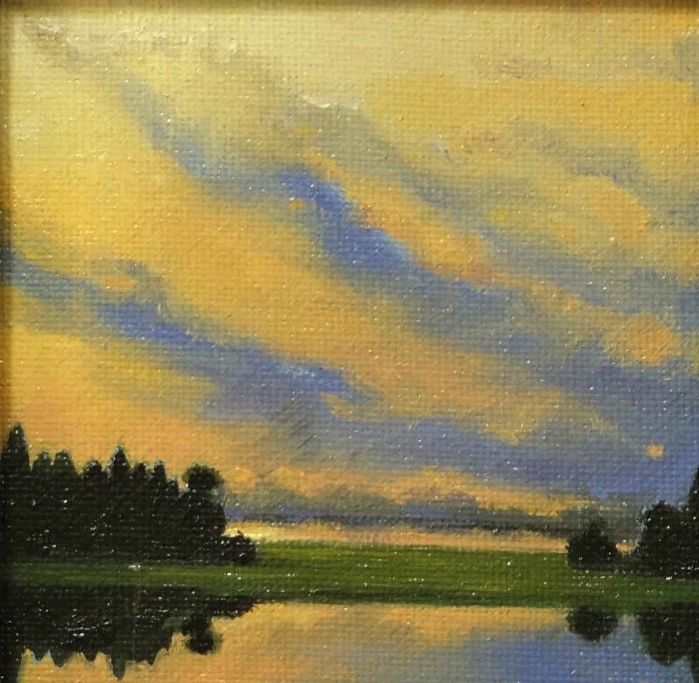 Luisa Albert "Tramonto" Olio Su Tela Cm. 10 X 10 2025 2025 photo Art