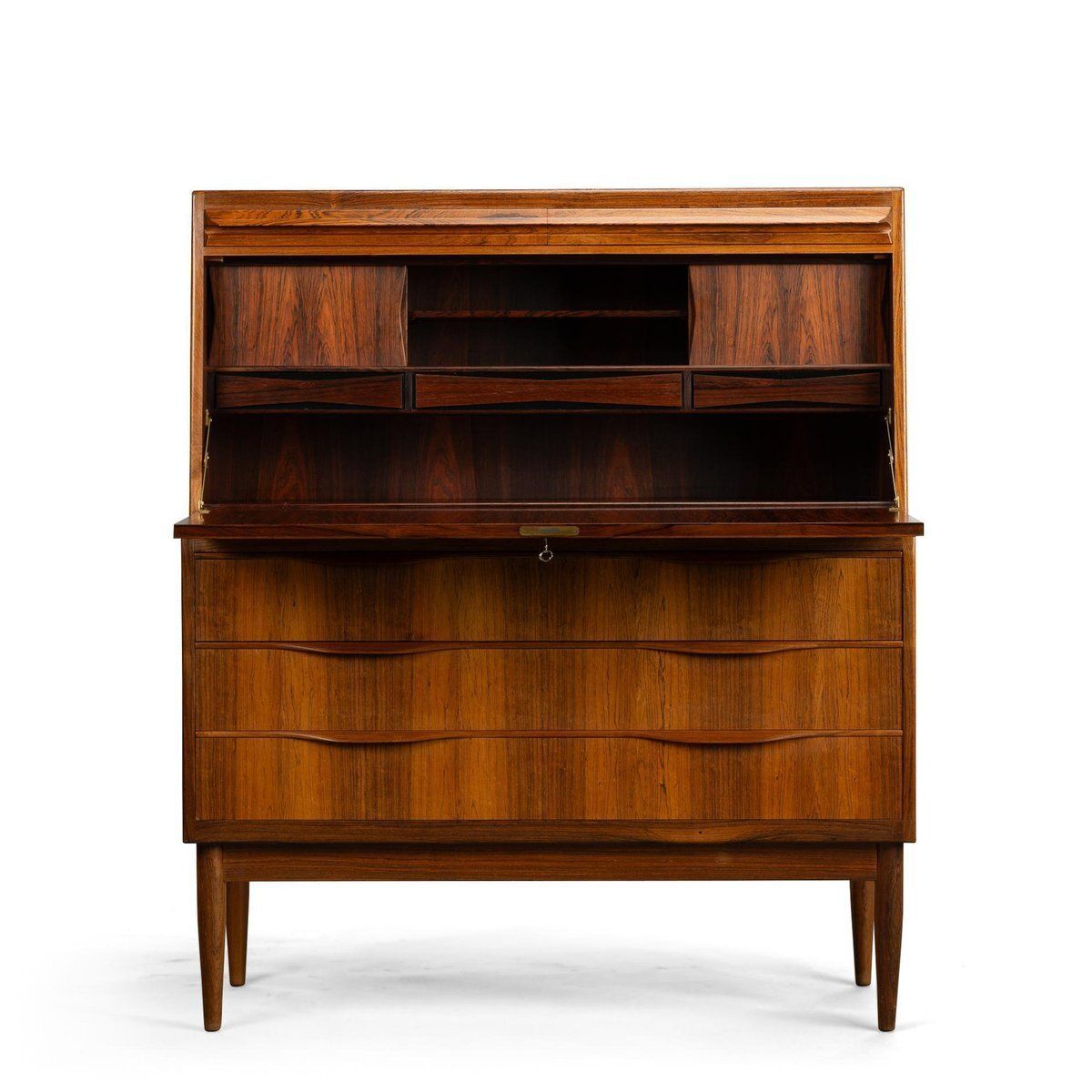 Rosewood Secretary Attributed To Erling Torvits For Klim Mobelfabrik, 1960s photo for sale