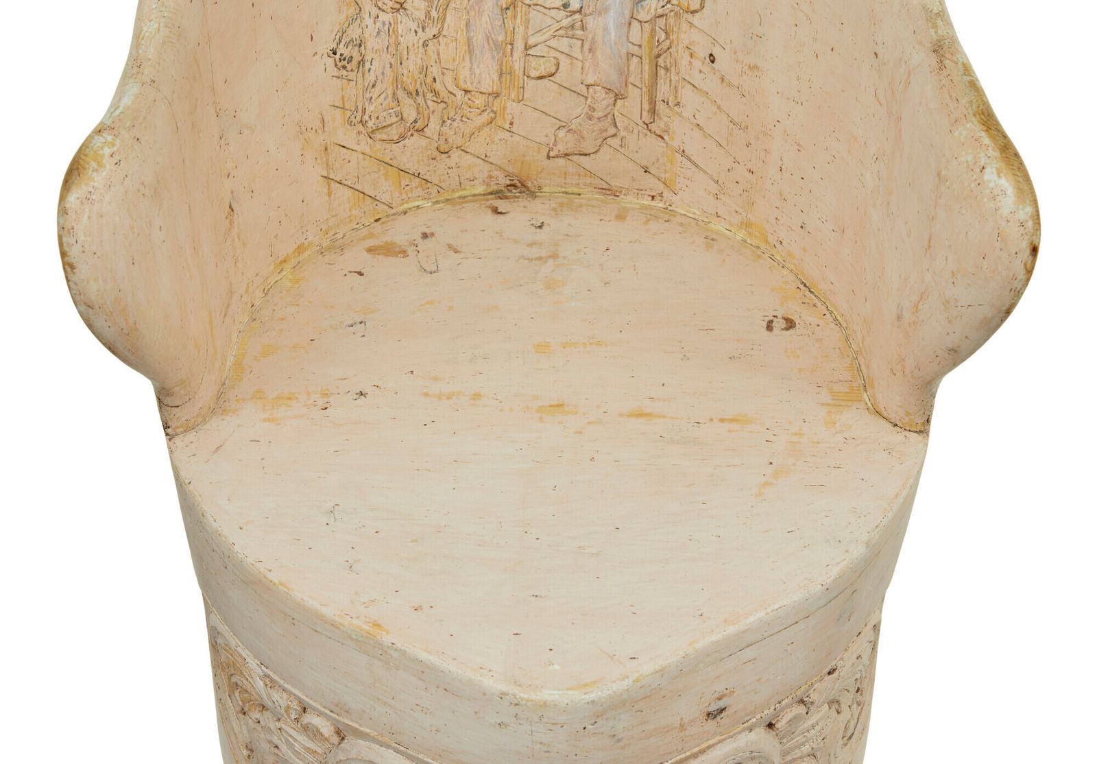 2855.0 19th Century Gothic Revival Painted Dug Out Chair photo
