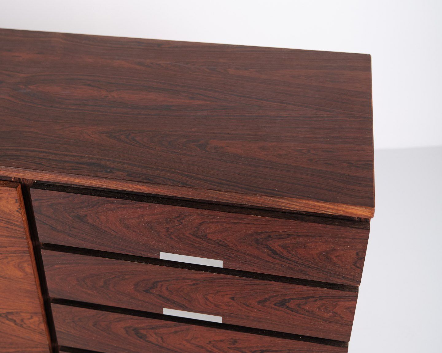 Sideboard   Rosewood   Aluminum Handles & Feet   Kai Kristiansen   Feldballes Furniture Factory (Fm Furniture)   1960s photo vintage