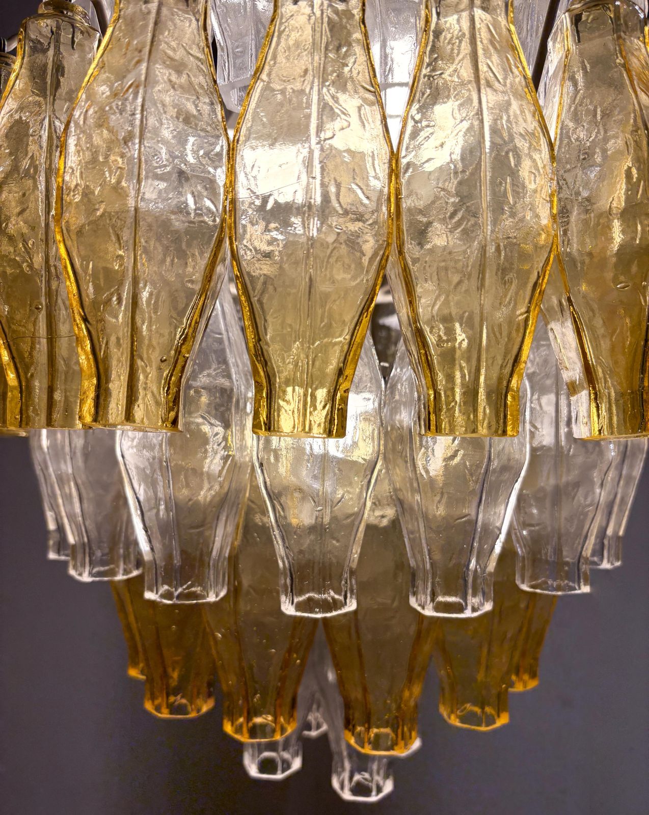 Mid Century Murano Glass Chandelier "Polyhedr" By Carlo Scarpa For Venini, Italy photo for sale