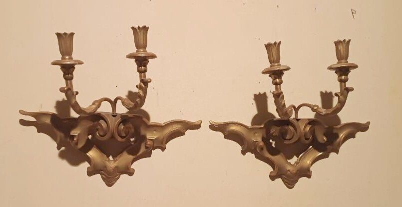 Pair Of Antique 19th Century Giltwood Wall Sconces