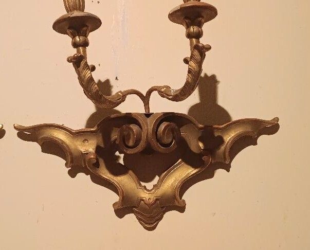 Pair Of Antique 19th Century Giltwood Wall Sconces photo buy