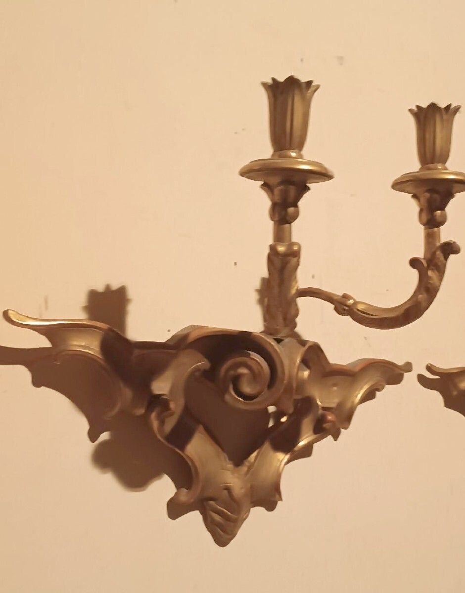 photo for sale Pair Of Antique 19th Century Giltwood Wall Sconces