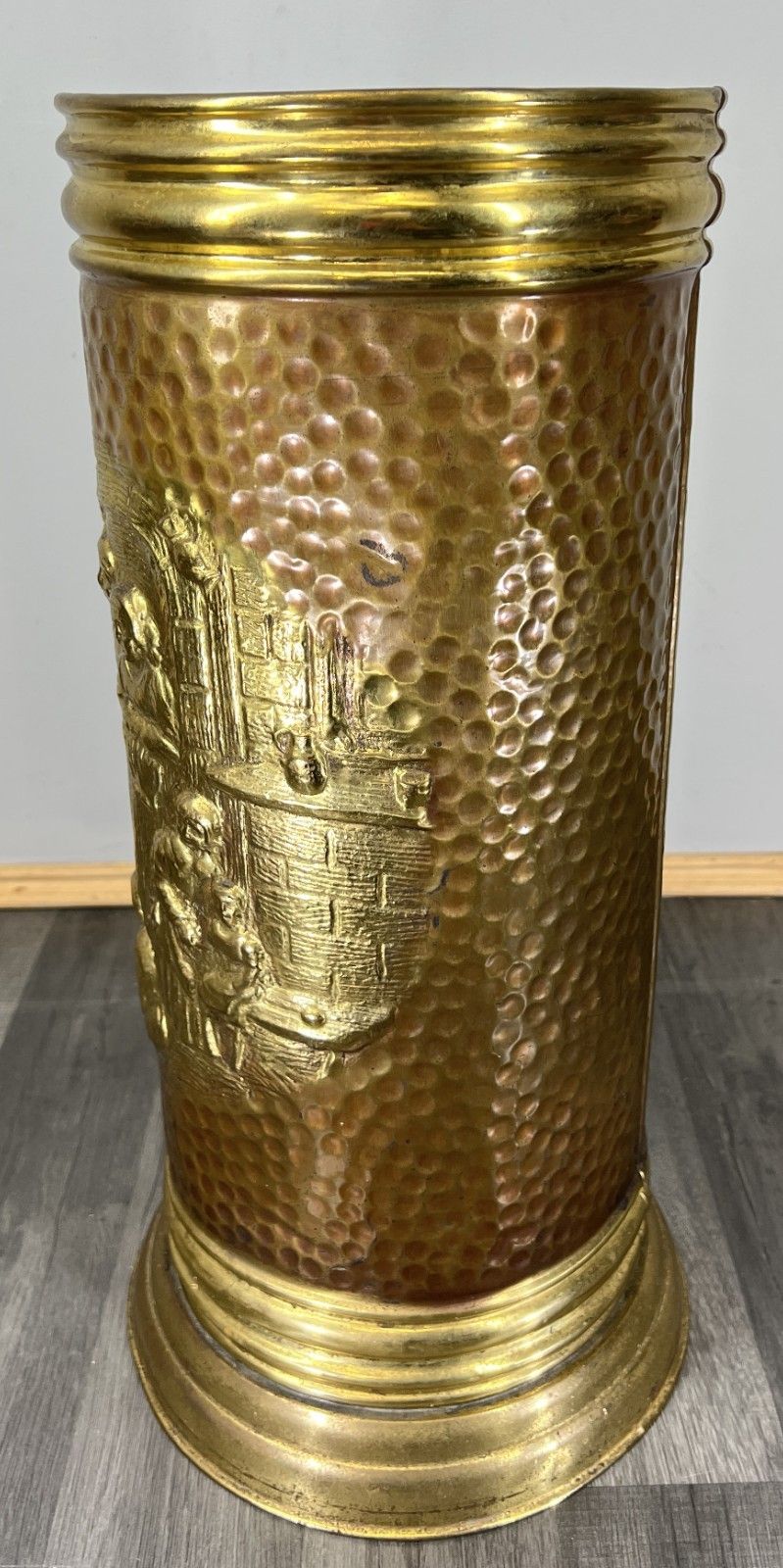 Umbrella Stand Vintage French Brass Carved Decorative Hallway Holder Lot 4687 photo for sale
