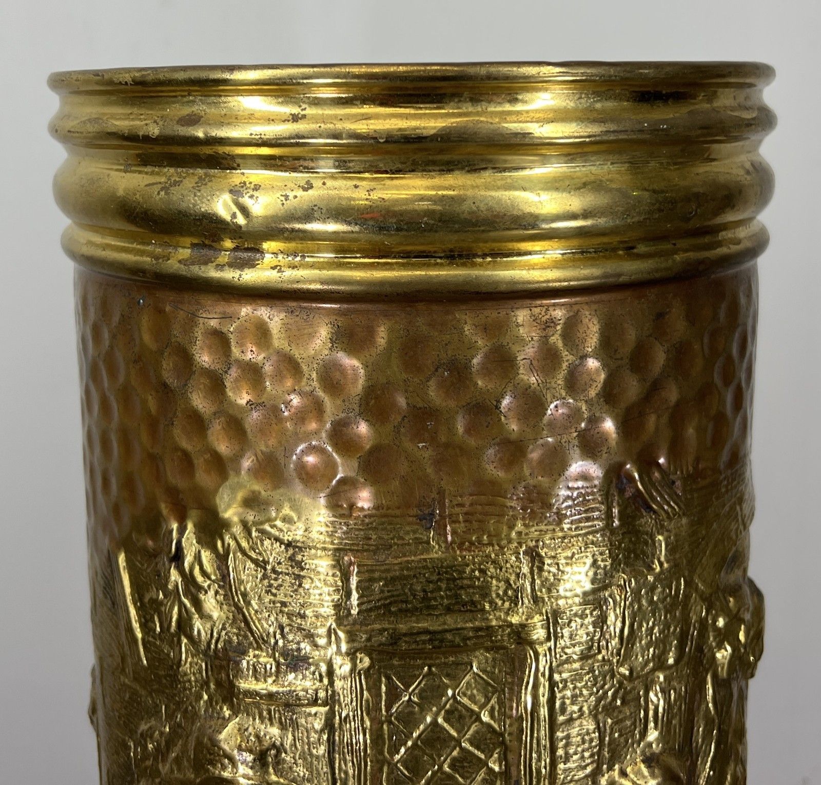 Umbrella Stand Vintage French Brass Carved Decorative Hallway Holder Lot 4687 photo Home Decor
