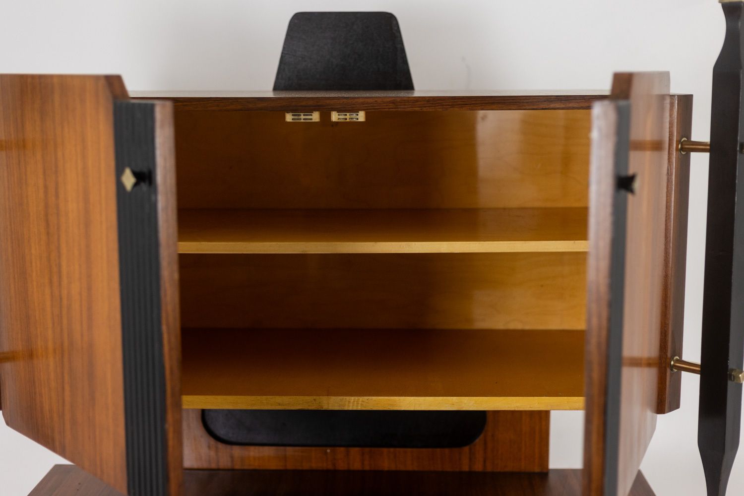 Furniture Pair Of Italian Teak Veneer Cabinets. 1960s. photo
