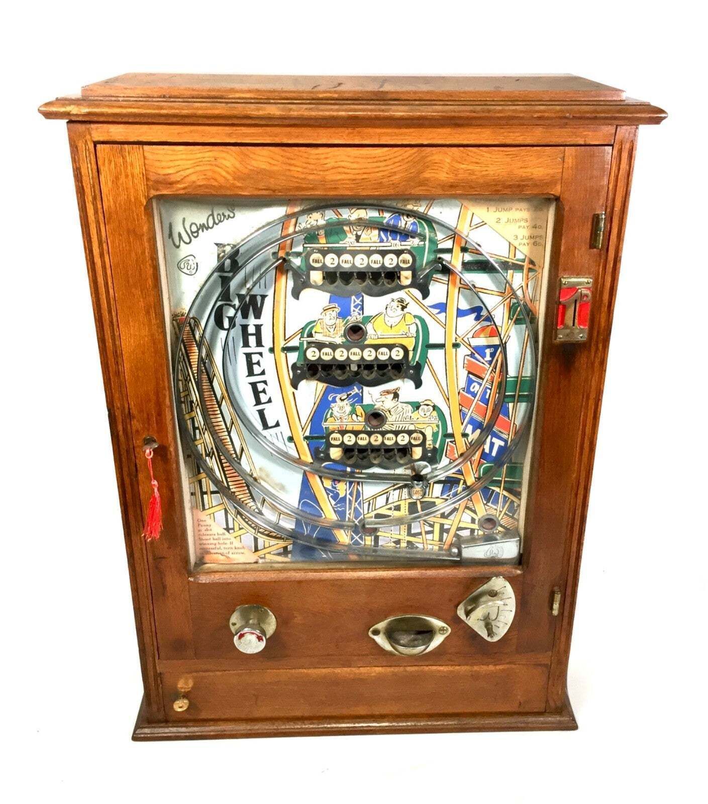 Antique Giant 1950s Big Wheel By Wondermatics Arcade Coin Operated Penny Machine photo furniture