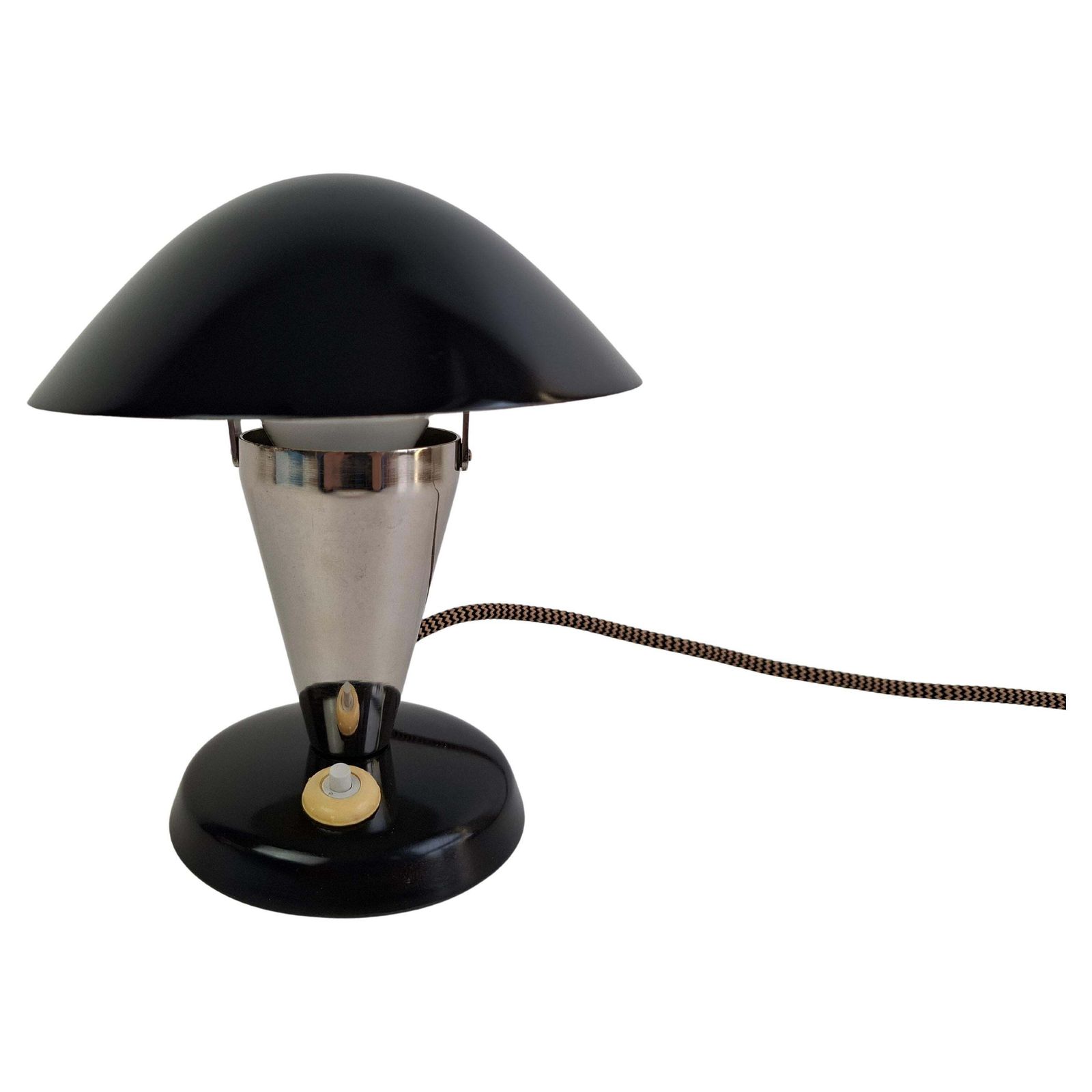 Bauhaus Mushroom Table Lamp With Adjustable Shade, Czechoslovakia, 1930s