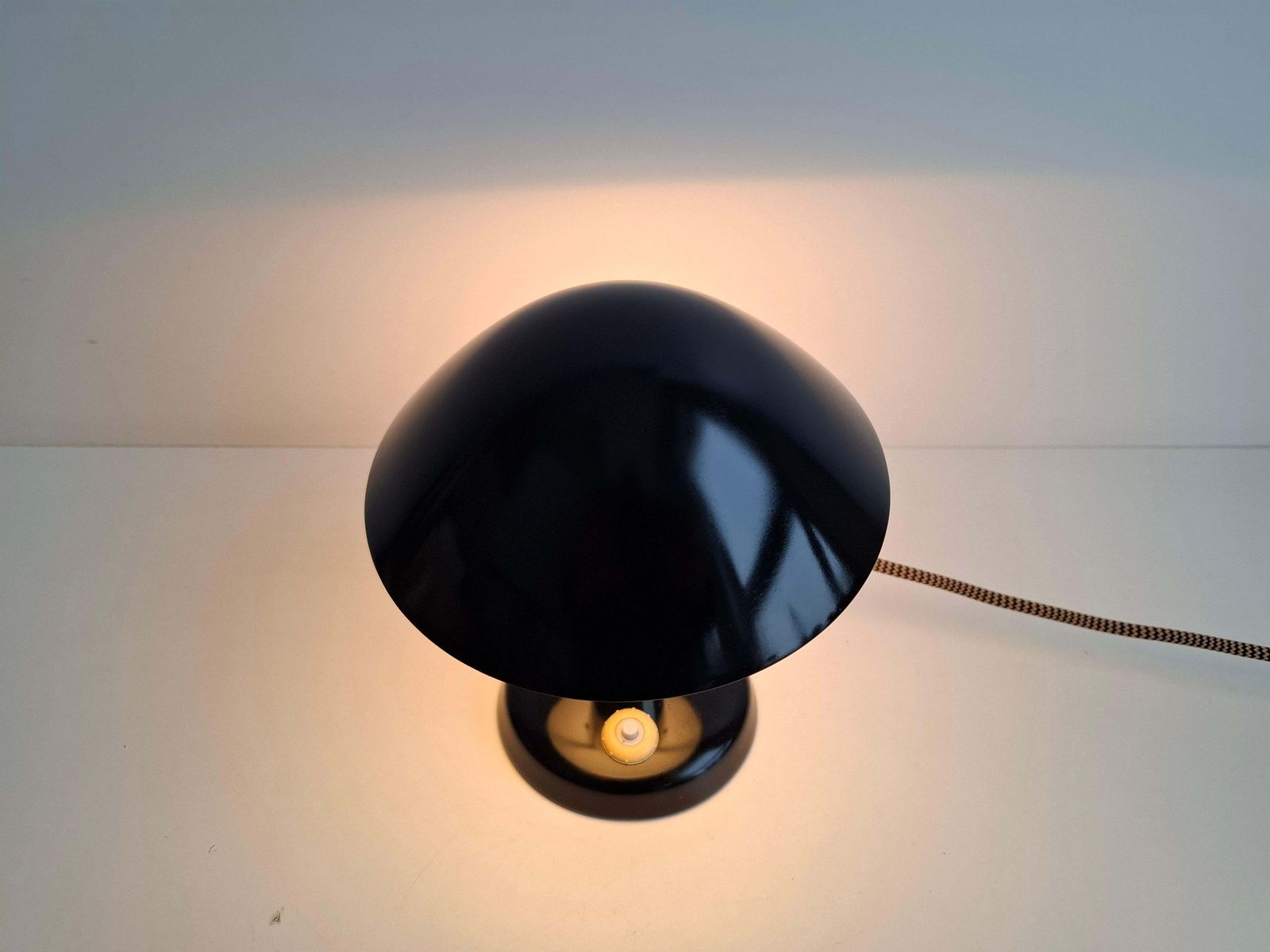 Bauhaus Mushroom Table Lamp With Adjustable Shade, Czechoslovakia, 1930s photo Lighting