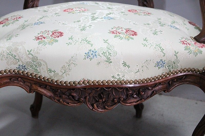 Pair Of Louis XV Cabriolet Armchairs With Queen 19th Century photo buy