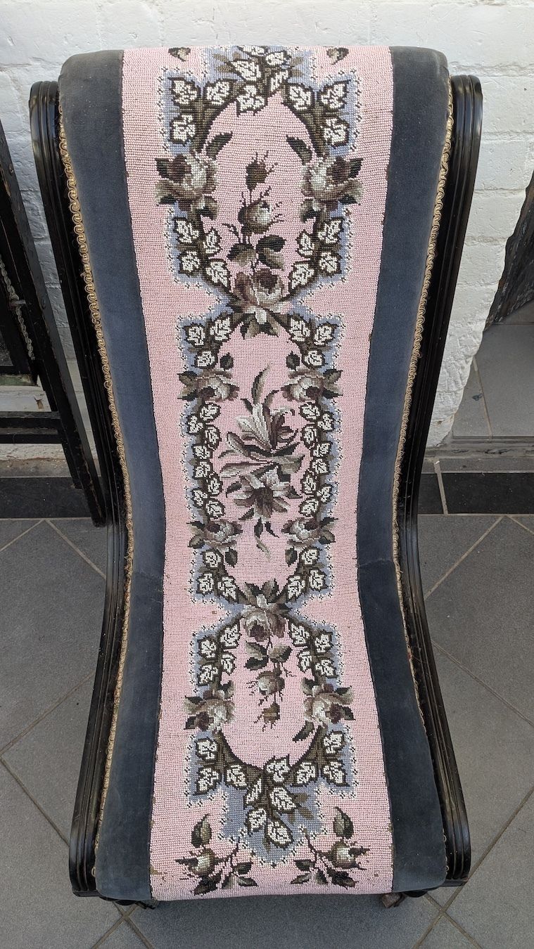 Beaded Wood And Velvet Occasional Chair photo 190.0