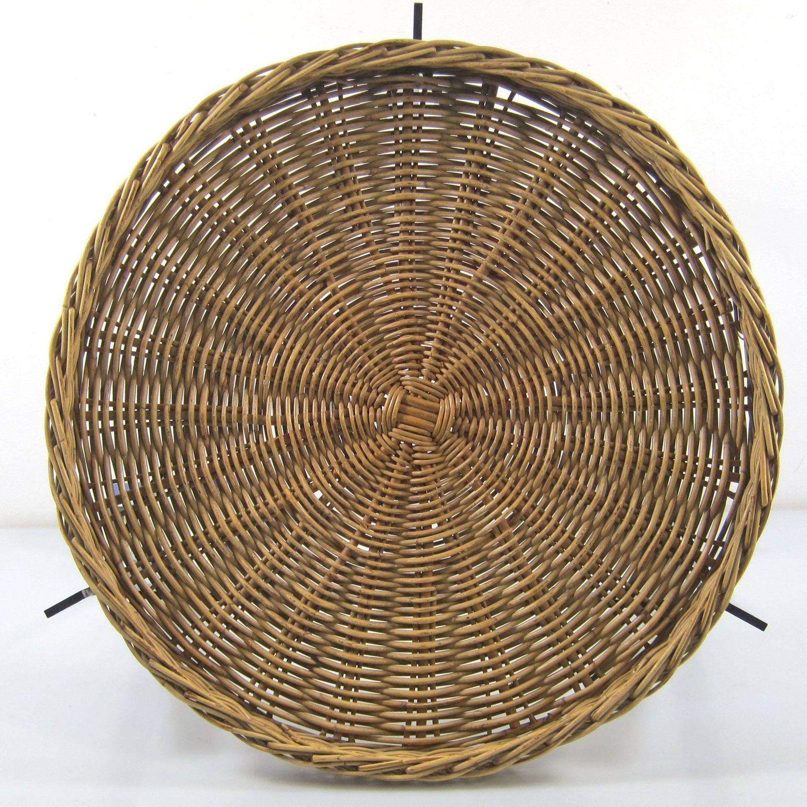 Rare To Find Rattan And Steel Cees Braakman Style Cosy Side Table photo for sale