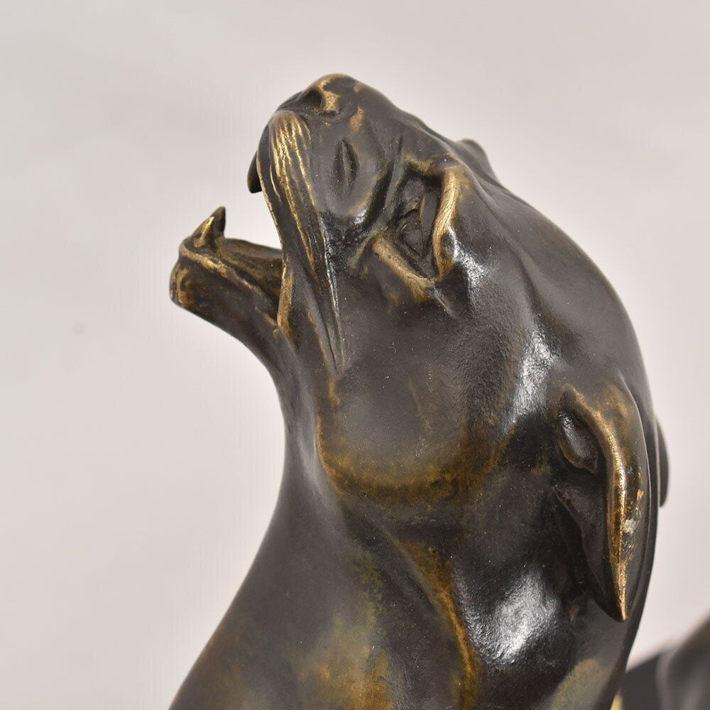Antique Bronze Statues, Charles Valton, XIX Century, Wounded Lioness. photo buy