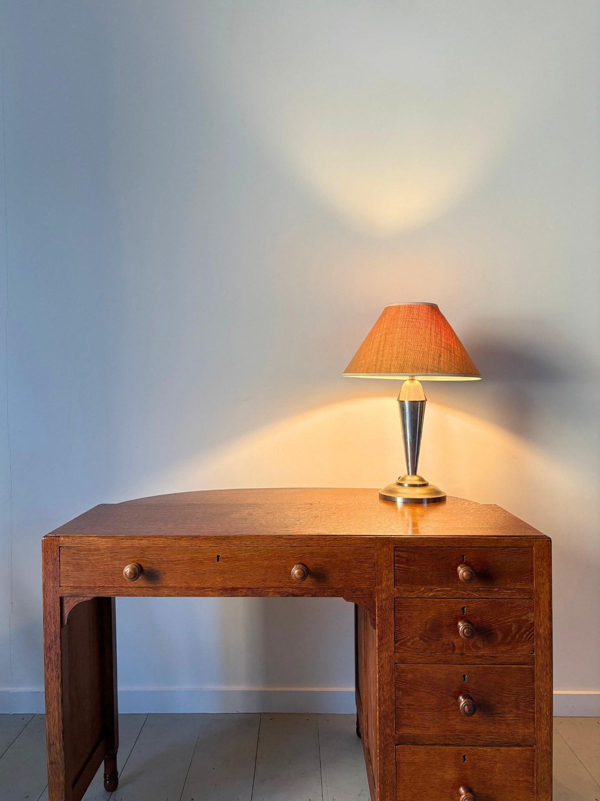Art Deco Oak Desk By Heals Of London, 1930s photo buy