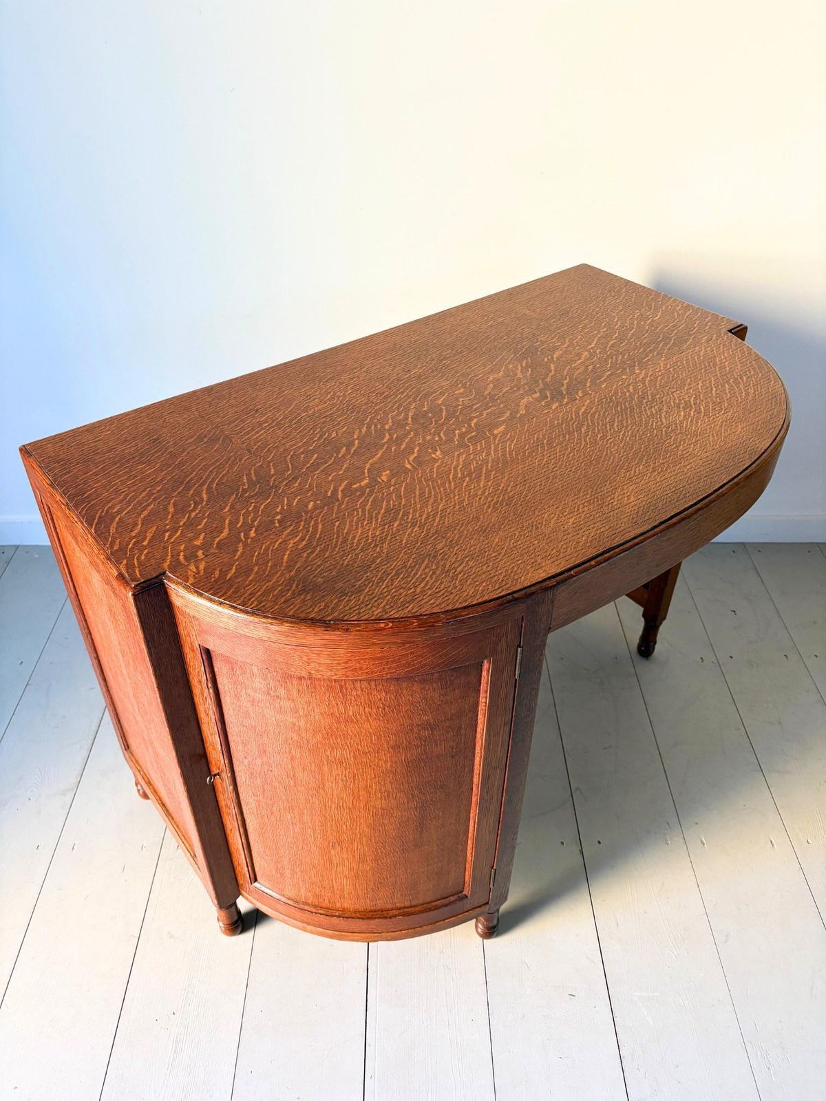 Furniture Art Deco Oak Desk By Heals Of London, 1930s photo