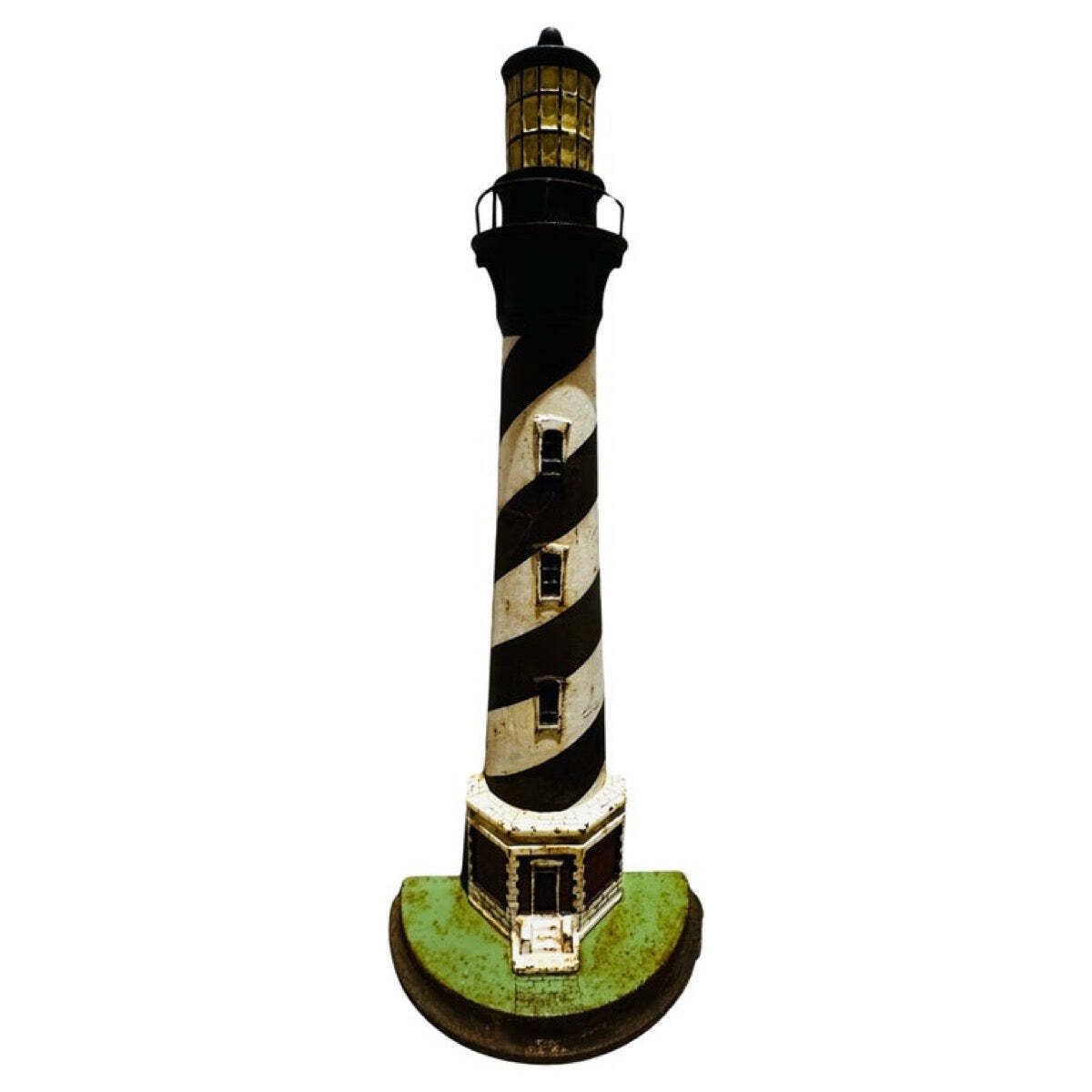 Circa 1920s Art Deco Cape Hatteras North Carolina Lighthouse Cast Iron Doorstop