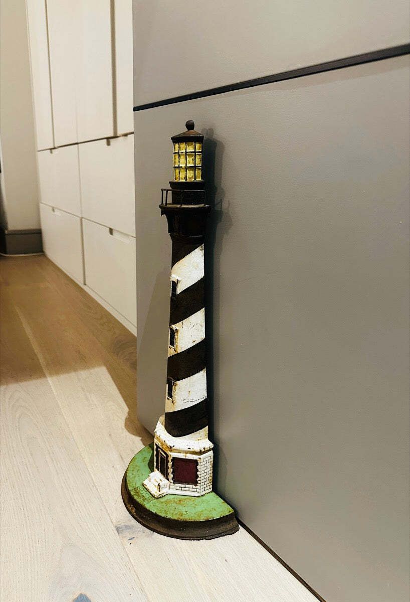 Circa 1920s Art Deco Cape Hatteras North Carolina Lighthouse Cast Iron Doorstop photo buy