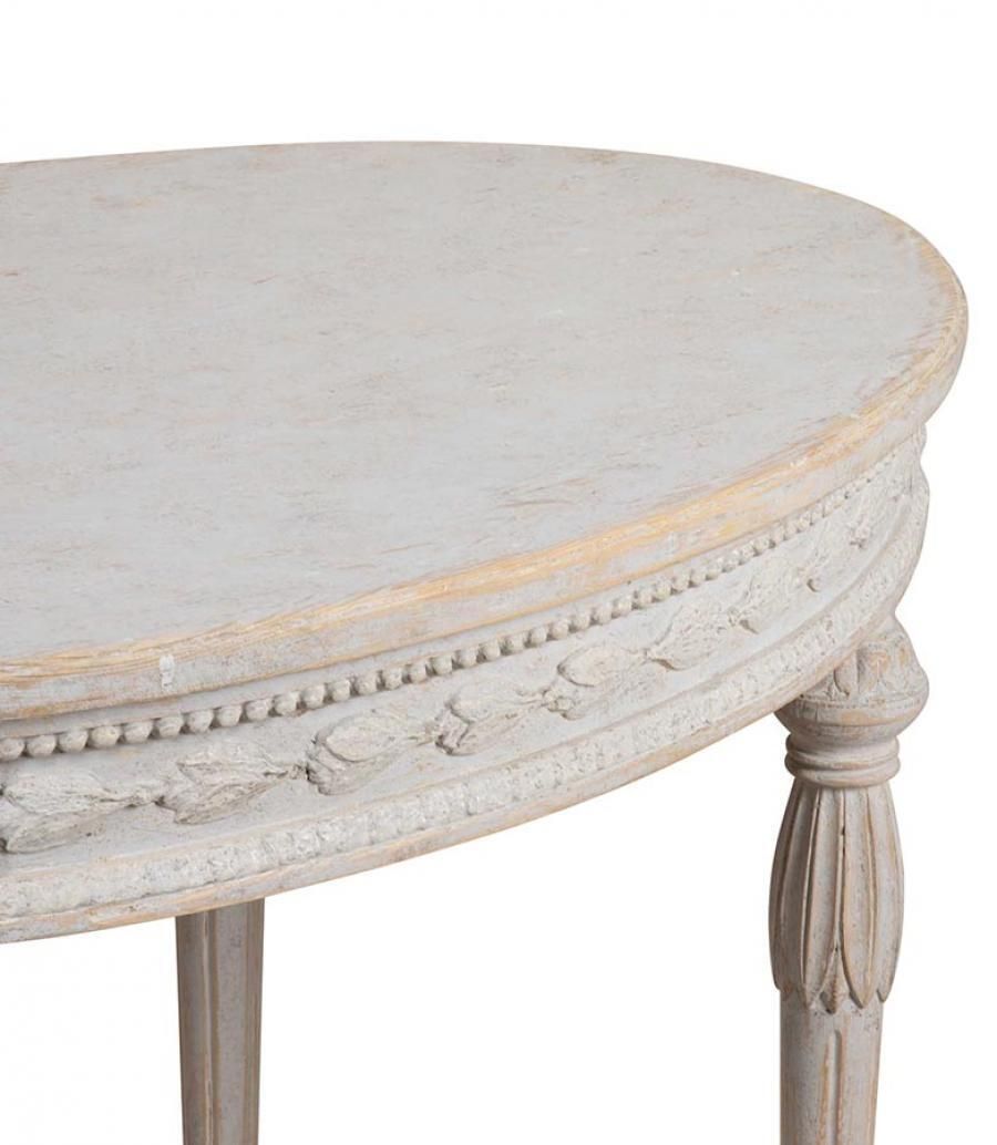 20th Century Swedish Gustavian Style Oval Table With Carved Decorative Detailing photo Furniture