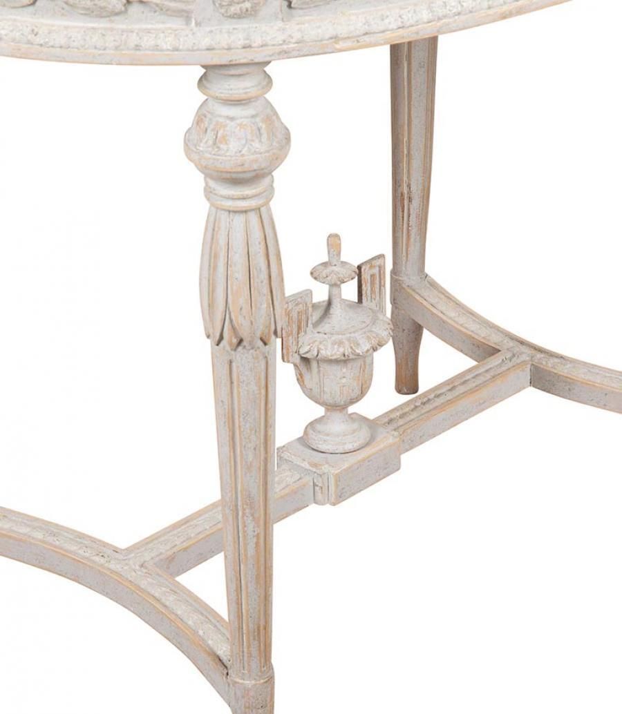 20th Century Swedish Gustavian Style Oval Table With Carved Decorative Detailing photo vinterior