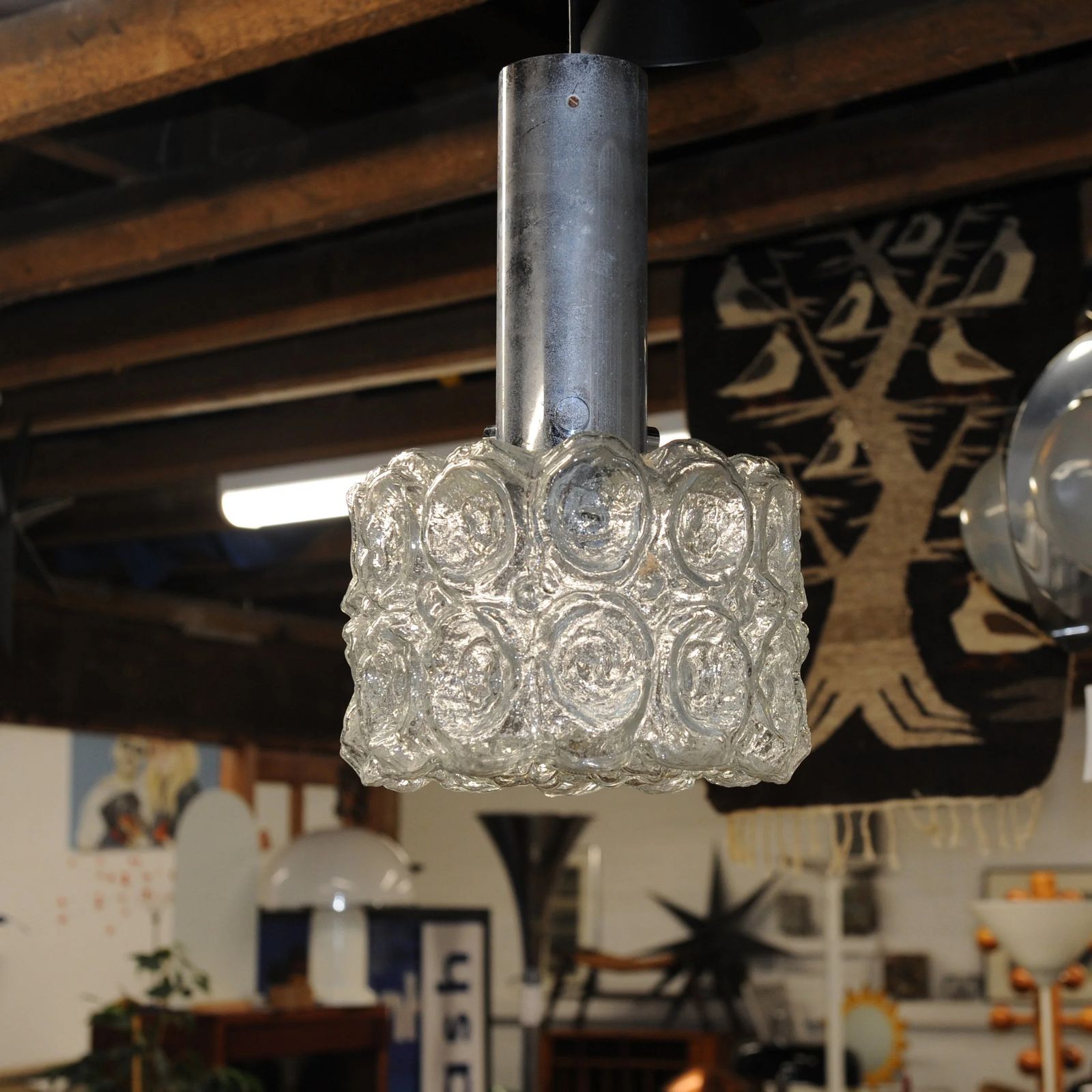 Limburg Crystal Glass Pendant Light, 1970s photo vinterior