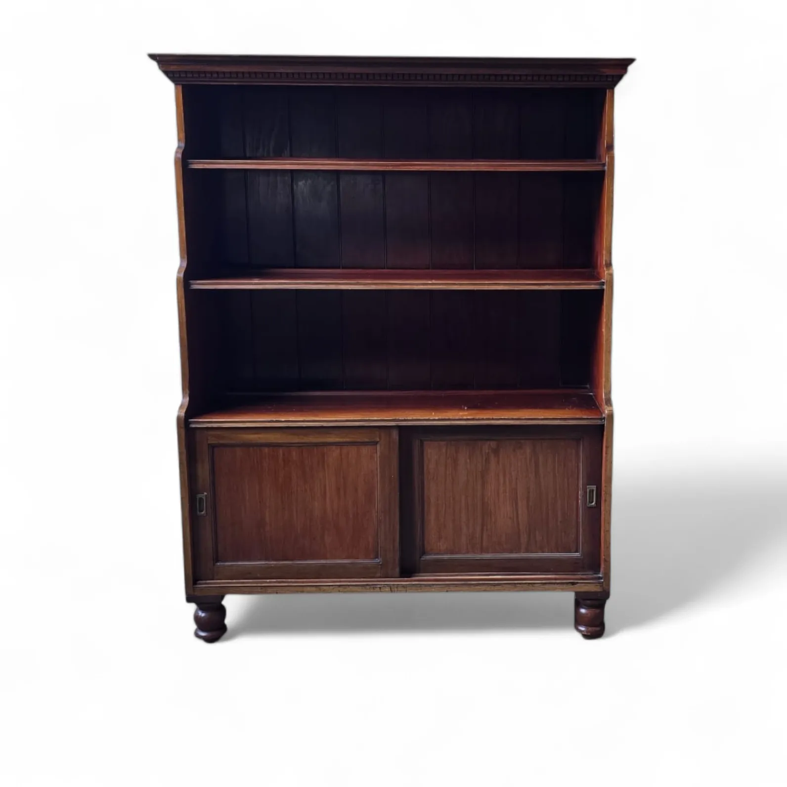 Antique Large Victorian Mahogany Waterfall Open Bookcase photo furniture