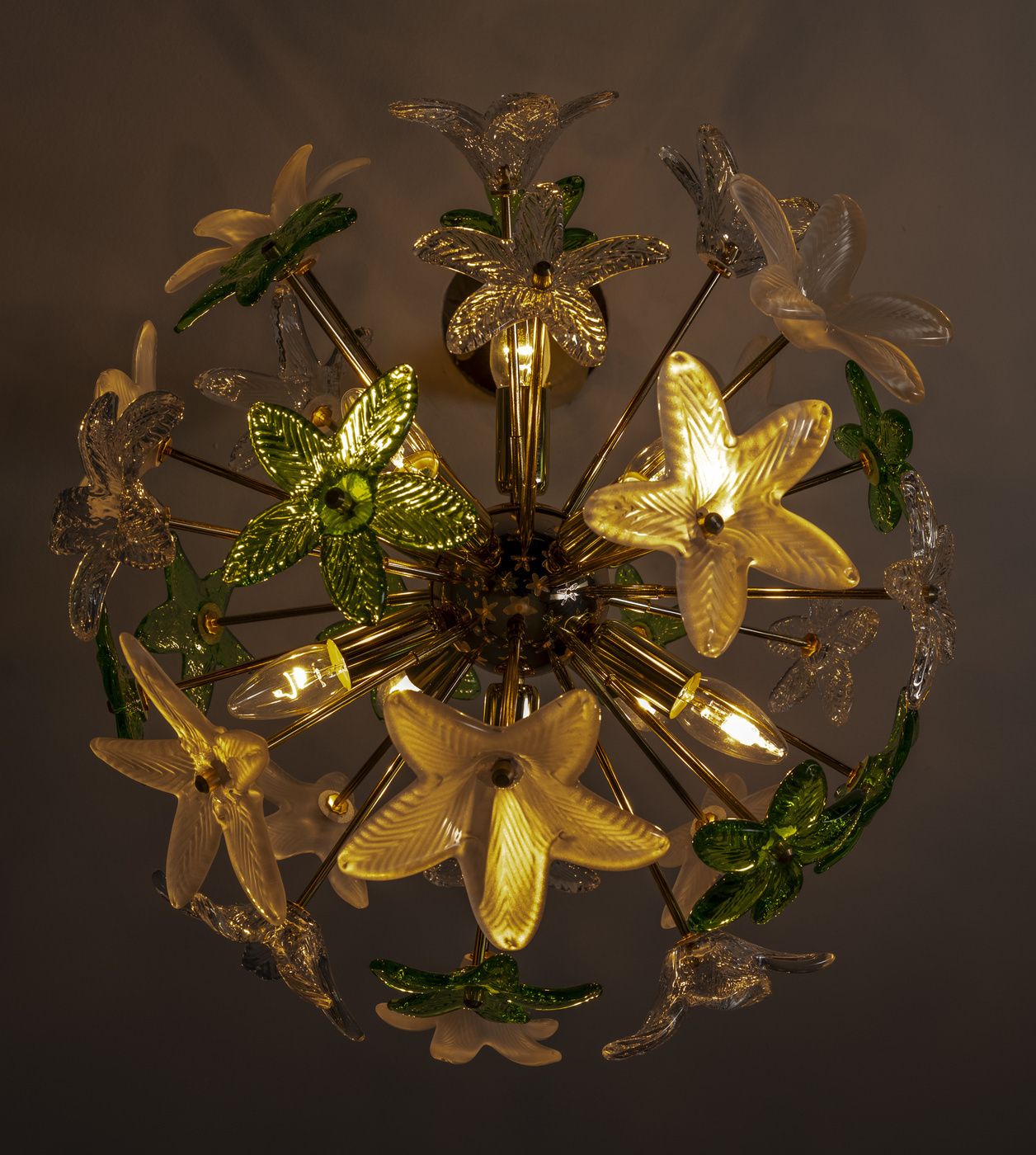 Sculptural Floral Glass Chandelier, Czechoslovakia, 1970s–1980s photo 2386.0