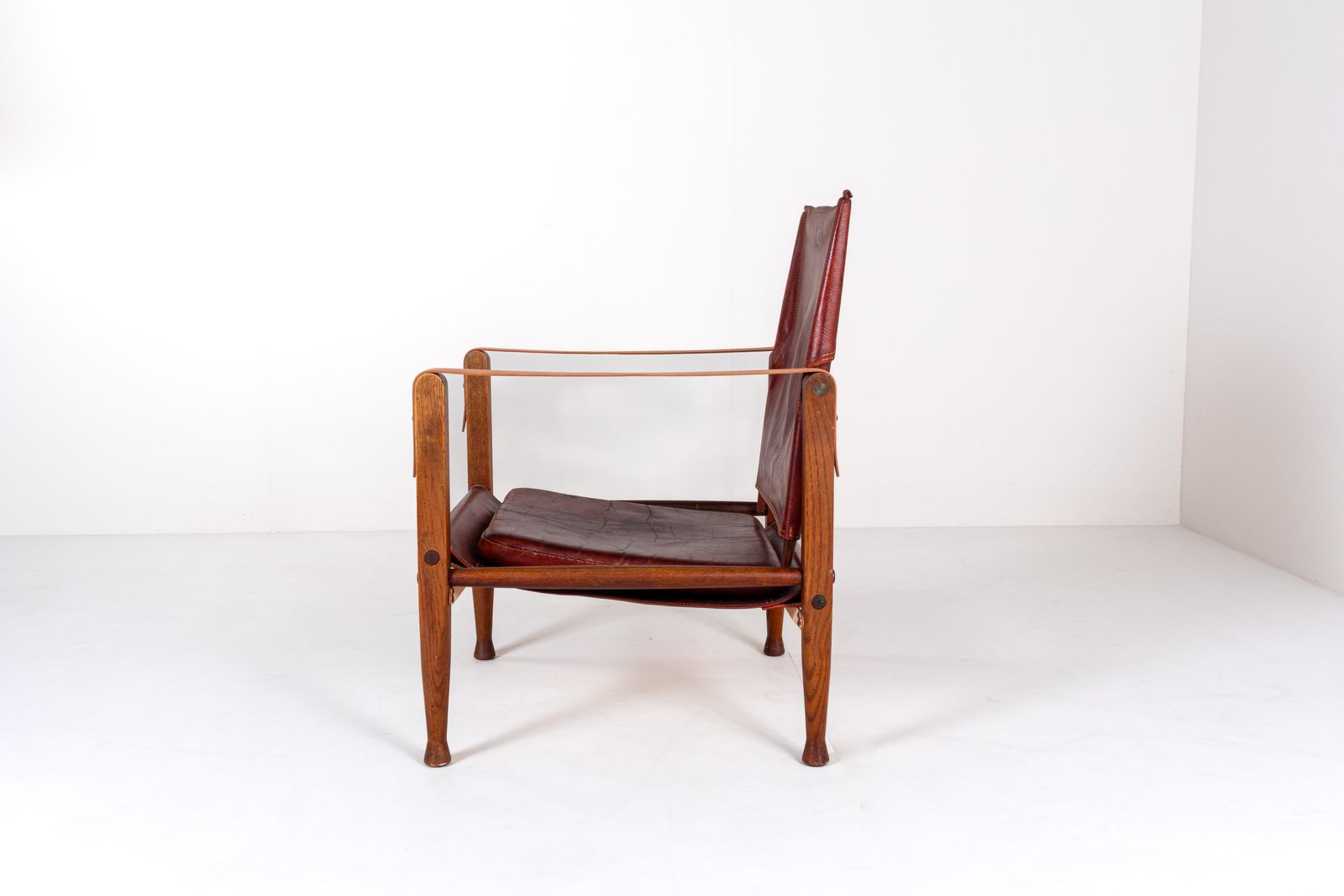 Vintage Kaare Klint For Rud Rasmussen Kk47000 Safari Chair In Leather, Denmark photo vinterior