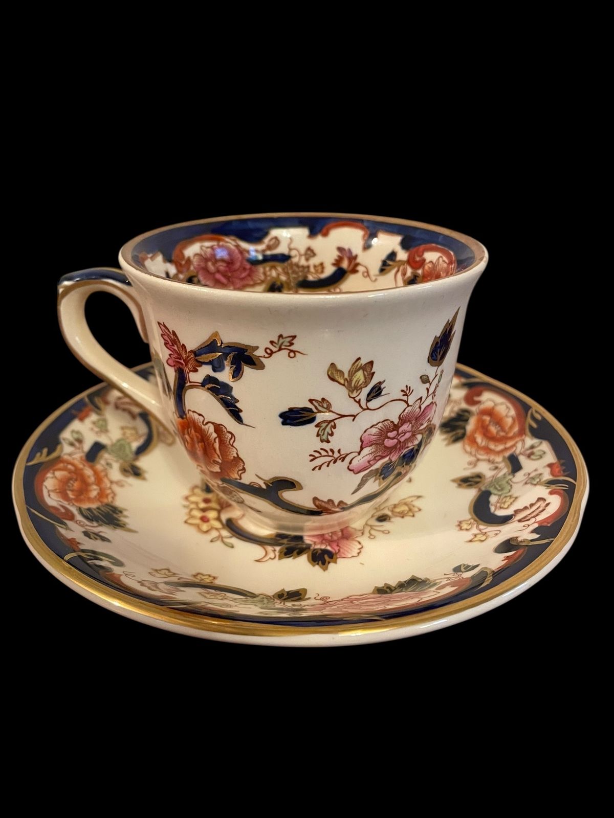 Set Of Six Masons Ironstone Blue Mandalay Tea Cup & Saucer   First Quality photo vinterior