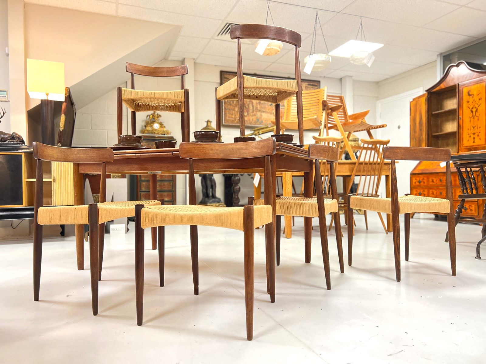 Set Of 6 Arne Hovmand Olsen For Mogens Kold, Model Mk200, Danish Dining Chairs