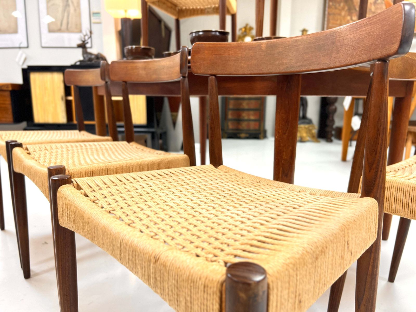 Set Of 6 Arne Hovmand Olsen For Mogens Kold, Model Mk200, Danish Dining Chairs photo Furniture