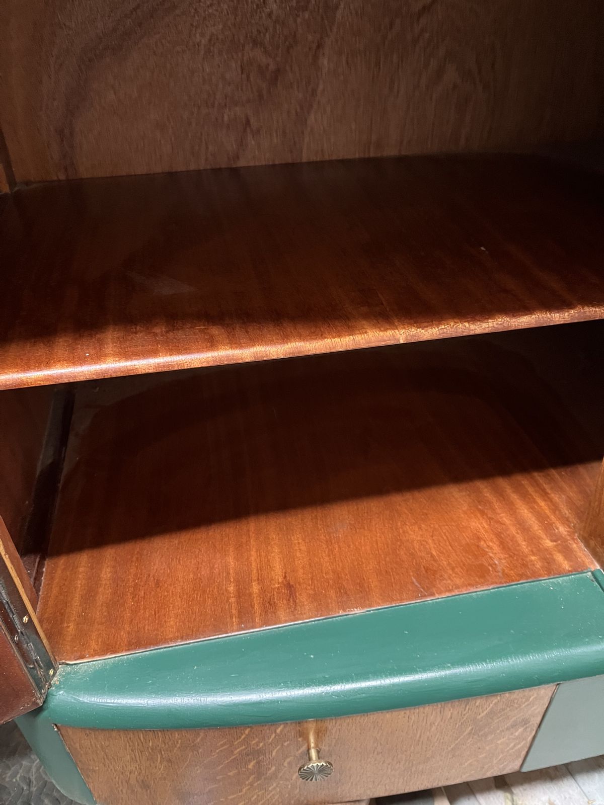 Mid   Century Modern Revived Sideboard In Forest Green And Oak photo Furniture