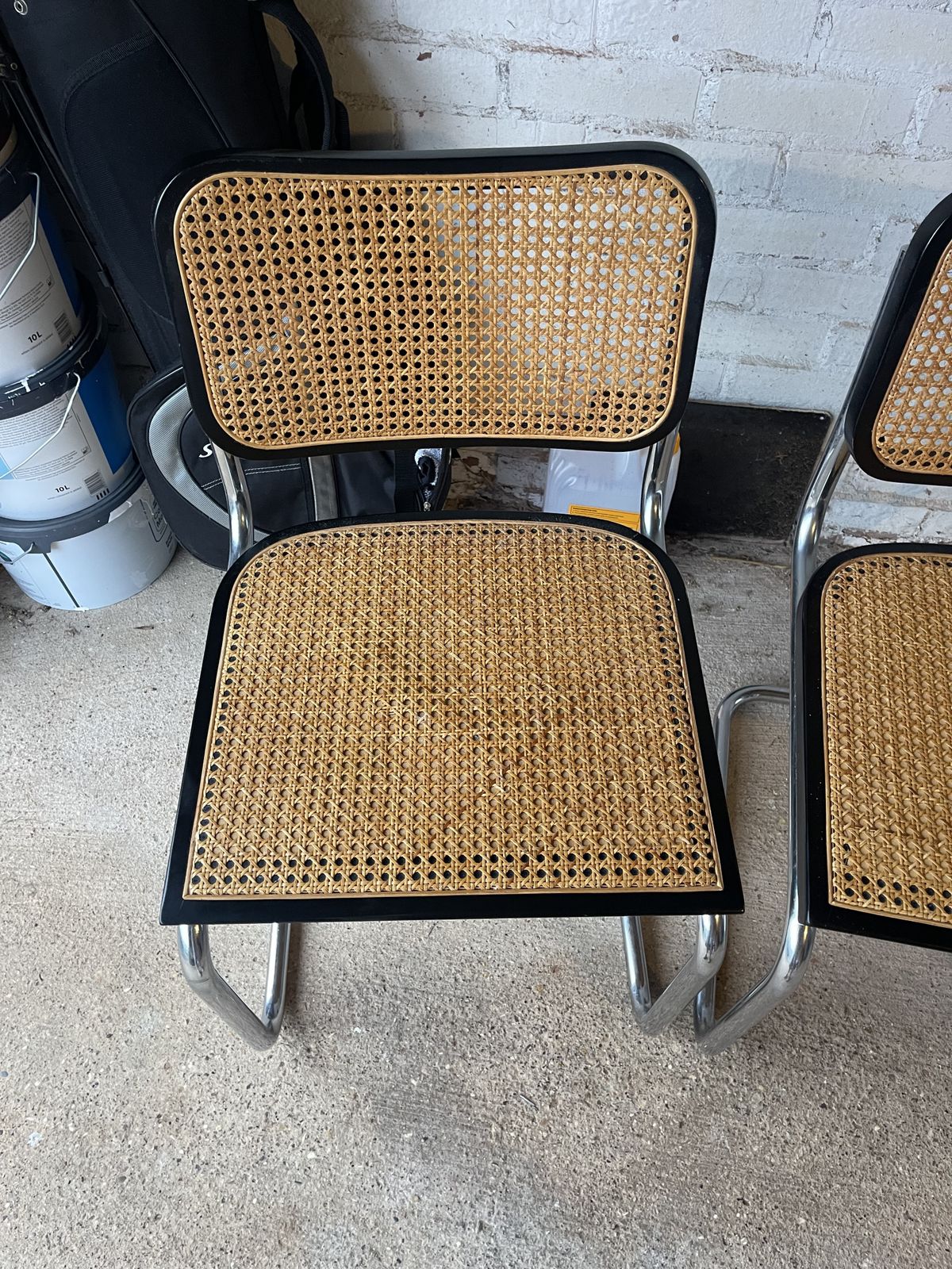 Set Of 6 Vintage Marcel Breuer Habitat Chairs – Cane & Chrome – Made In Italy (1970s) photo furniture