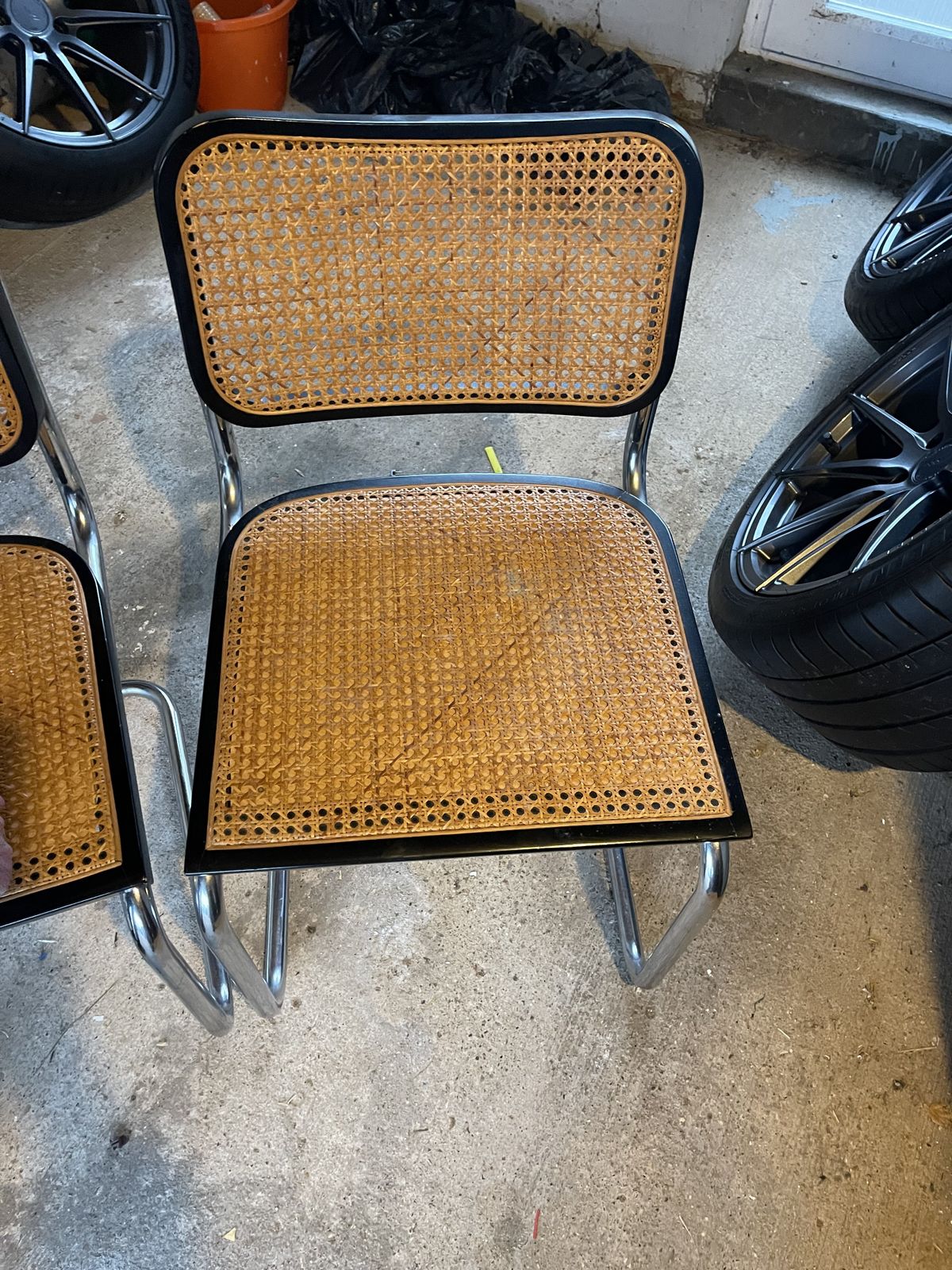 Set Of 6 Vintage Marcel Breuer Habitat Chairs – Cane & Chrome – Made In Italy (1970s) photo buy
