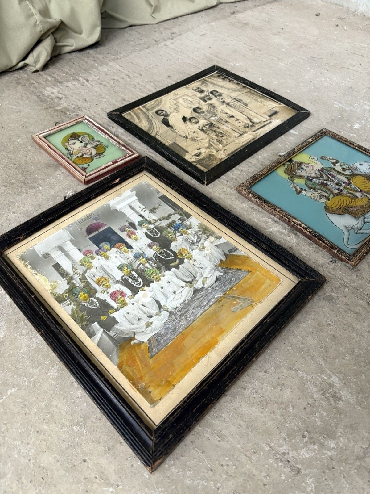 Vtg Antique Lot Collection Of Indian Pictures Wall Art Painted Photographs R1021 photo Art